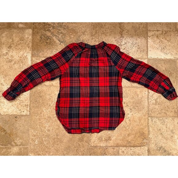 Izod Womens Plaid Long Sleeve Button Down Shirt Red & Black S/P - Picture 2 of 6